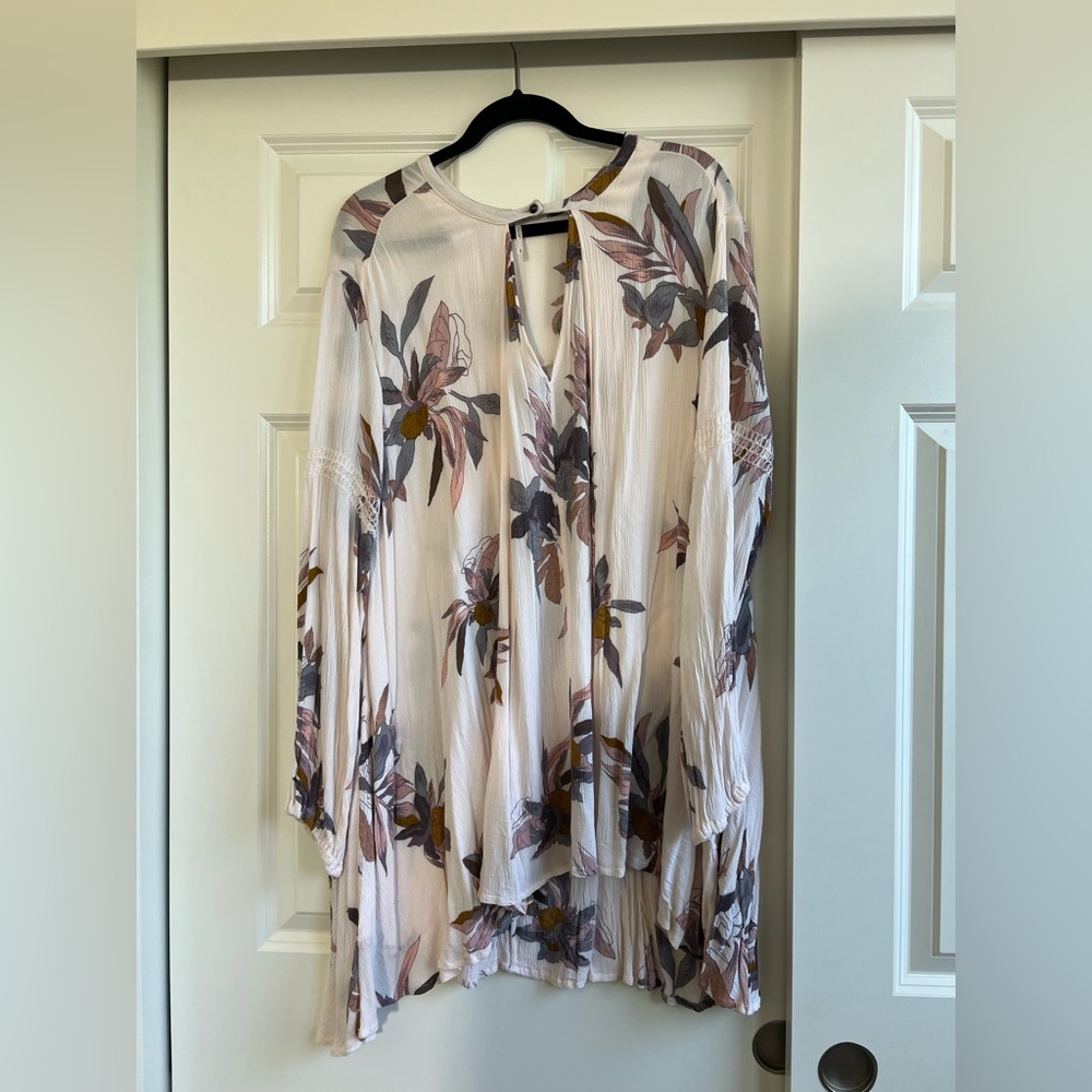 Free People Electric Orchid Print Swing Tunic